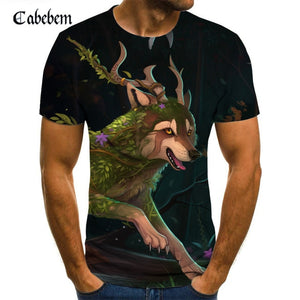 Motorcycle Werewolf 3D Print T shirts Funny Hip-hop Tshirt Fashion Trend Men Loose T-shirt Summer Tide Youth Breathable Tees